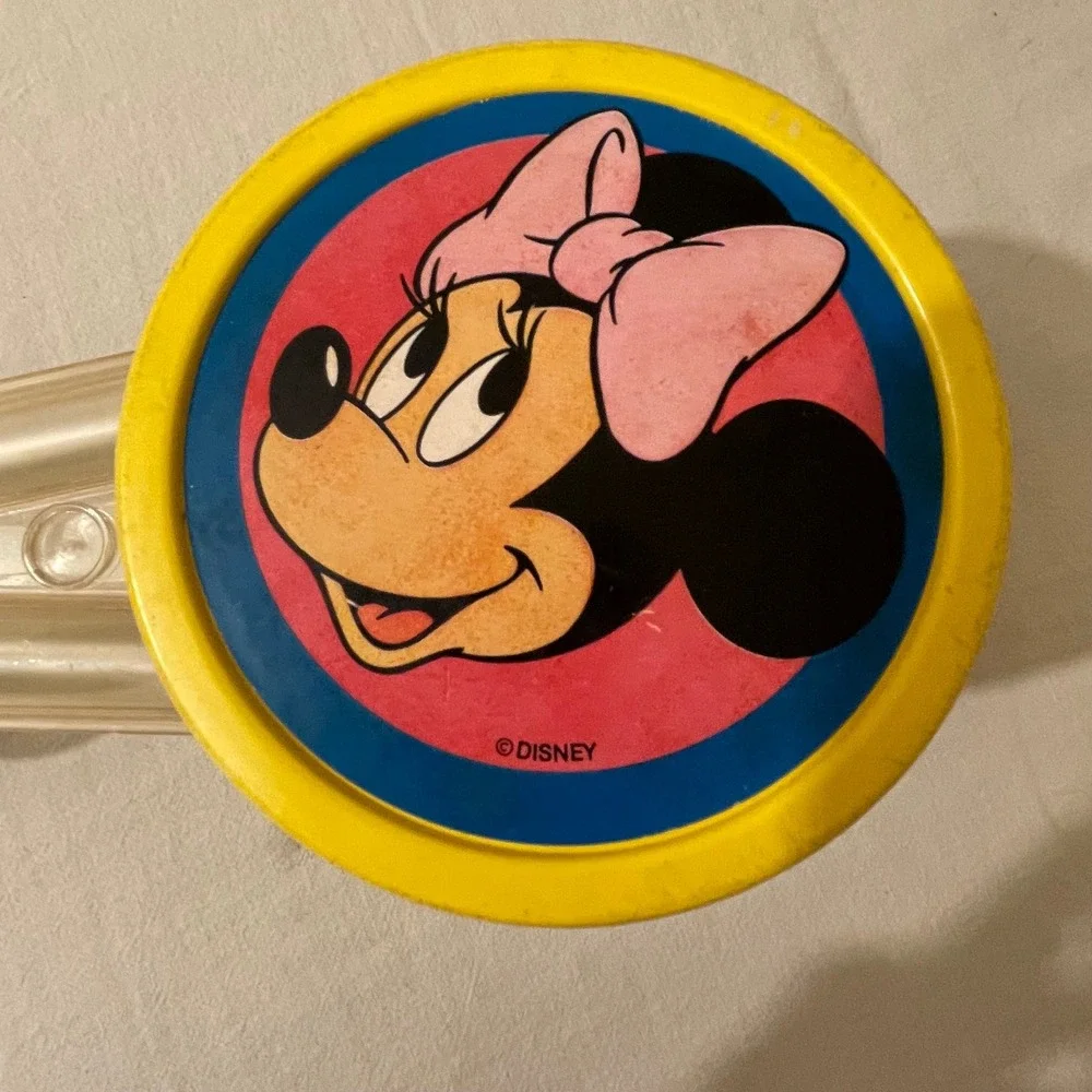 Vintage Disney Donald‎ Duck & Minnie Mouse Push Popper Toy with Beads
